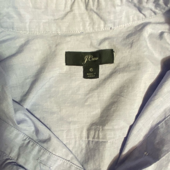 J. Crew Blue 3/4 Sleeve Ruffled Button Down Shirt - Picture 11 of 15